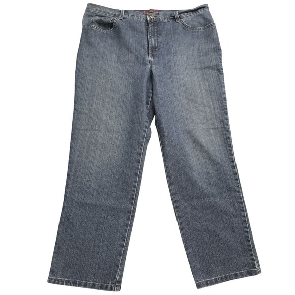 Gloria Vanderbilt Womens Amanda Jeans Size 18 Short Straight Leg Denim Blue - Picture 1 of 15